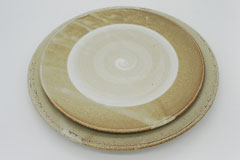 Circle Pottery Plate M & L まるい縁取りの陶器 プレート M&L