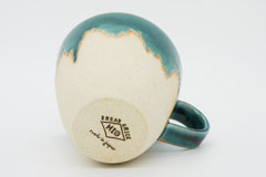 Turky Blue Pottery Mug Cup 艶トルコ釉の器　マグカップ　裏印
