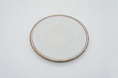 Line Pottery Plate M Red 一本線の白い器プレートMレッド