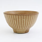 Faceted Rice Bowl Brown しのぎの茶碗ブラウン