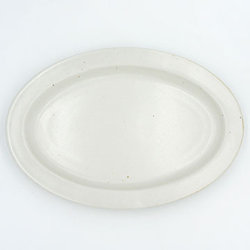 Ancient Pottery White Oval Plate
