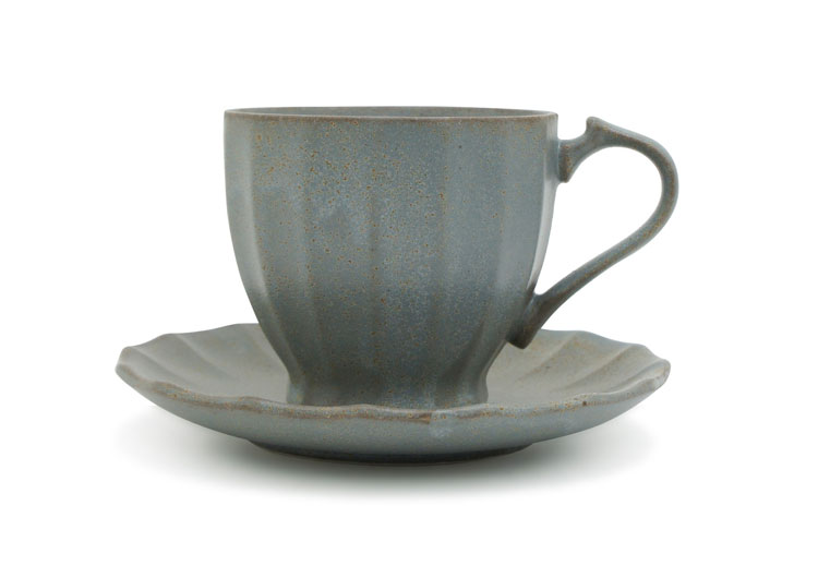 Ancient Pottery Gray Cup & Saucer - エイシェントポタリー　グレー　カップ＆ソーサー
