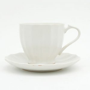 Ancient Pottery White Cup & Saucer - エイシェントポタリー　ホワイト　カップ＆ソーサー