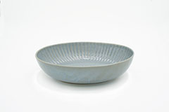 Pleated Pottery ひらひらの器（ながまる）Oval Bowl Blue
