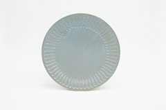 Pleated Pottery ひらひらの器（まる）Round Plate M Blue
