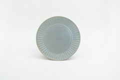 Pleated Pottery ひらひらの器（まる）Round Plate S Blue