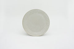 Pleated Pottery ひらひらの器（まる）Round Plate S White