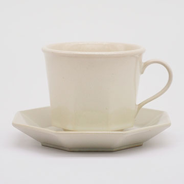 Octagonal CUP & SAUCER white